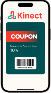 Kinect Coupon loyalty card preview on iPhone