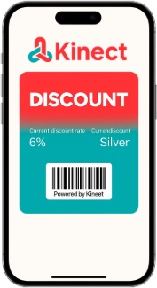 Kinect Discount loyalty card preview on iPhone
