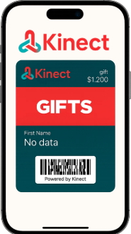Kinect Gift loyalty card preview on iPhone