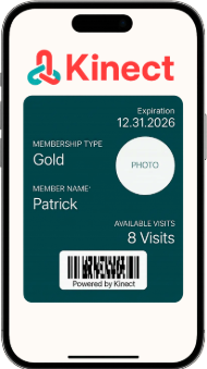 Kinect Membership loyalty card preview on iPhone