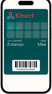 Kinect Stamps loyalty card preview on iPhone